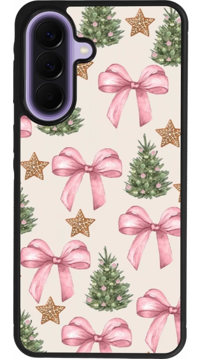 Samsung Galaxy A57 5G Case Hülle - Silikon schwarz Christmas 25 Vintage Ribbons