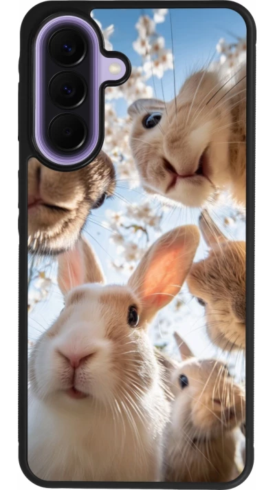 Samsung Galaxy A57 5G Case Hülle - Silikon schwarz Easter 2026 Rabbits