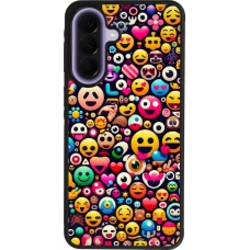 Samsung Galaxy A57 5G Case Hülle - Silikon schwarz Emoji Mix Farbe