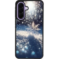 Samsung Galaxy A57 5G Case Hülle - Silikon schwarz Schneeflocke Solar Glanz