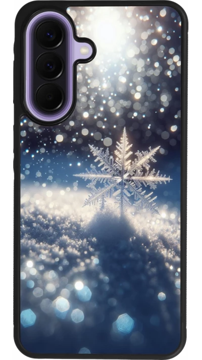 Samsung Galaxy A57 5G Case Hülle - Silikon schwarz Schneeflocke Solar Glanz
