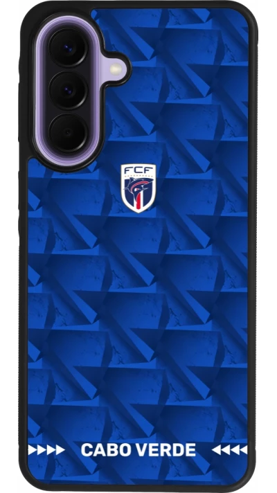 Coque Samsung Galaxy A57 5G - Silicone rigide noir Maillot de football Cap-Vert 2026 personnalisable