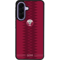 Coque Samsung Galaxy A57 5G - Silicone rigide noir Maillot de football Qatar 2026 personnalisable