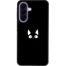 Samsung Galaxy A57 5G Case Hülle - Silikon schwarz Funny cat on black