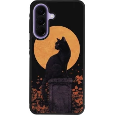 Samsung Galaxy A57 5G Case Hülle - Silikon schwarz Halloween 2026 Cat Art Nouveau
