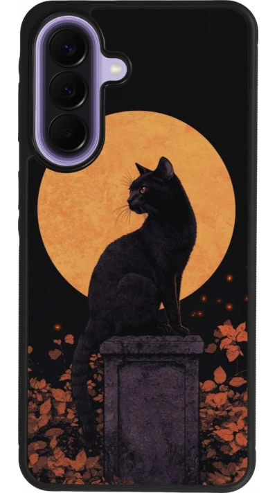 Samsung Galaxy A57 5G Case Hülle - Silikon schwarz Halloween 2026 Cat Art Nouveau