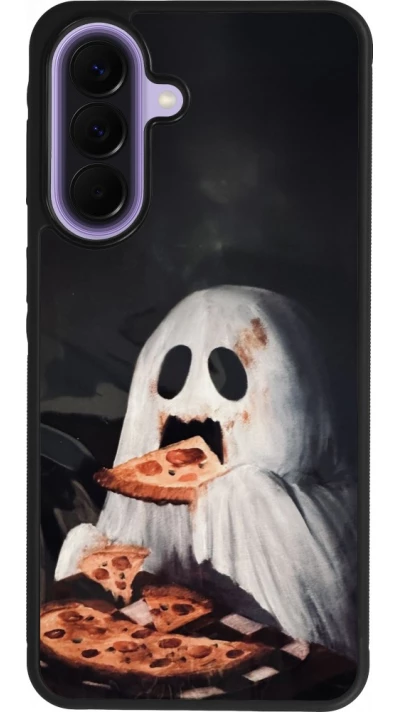 Samsung Galaxy A57 5G Case Hülle - Silikon schwarz Halloween 2026 Ghost eating pizza