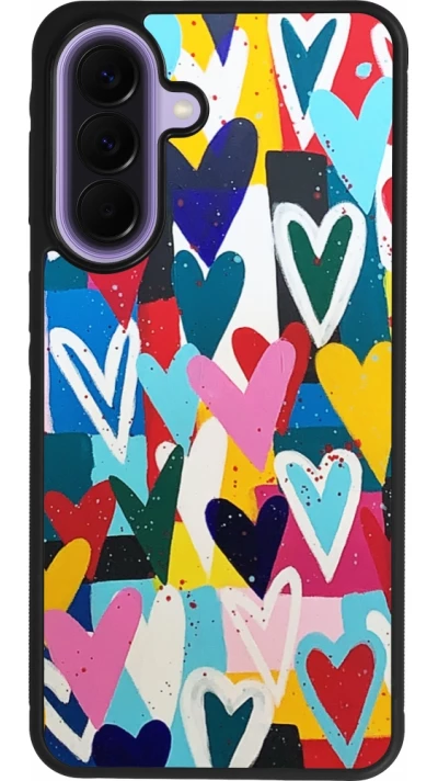 Samsung Galaxy A57 5G Case Hülle - Silikon schwarz Joyful Hearts