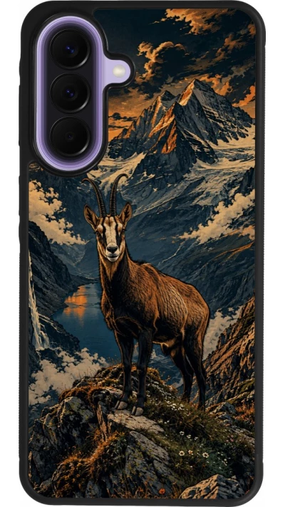 Coque Samsung Galaxy A57 5G - Silicone rigide noir Linocut Chamois