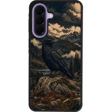 Samsung Galaxy A57 5G Case Hülle - Silikon schwarz Linocut Grosser Rabe