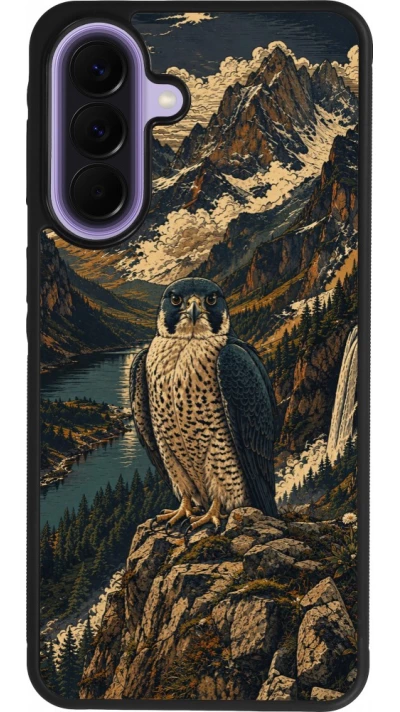 Coque Samsung Galaxy A57 5G - Silicone rigide noir Linocut Faucun pèlerin