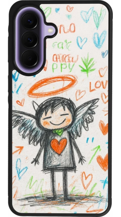 Samsung Galaxy A57 5G Case Hülle - Silikon schwarz Little Angel Sketch Love