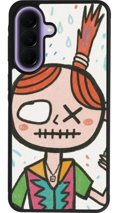Samsung Galaxy A57 5G Case Hülle - Silikon schwarz Little Girl Sketch