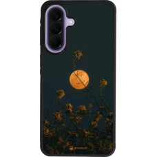Coque Samsung Galaxy A57 5G - Silicone rigide noir Moon Flowers