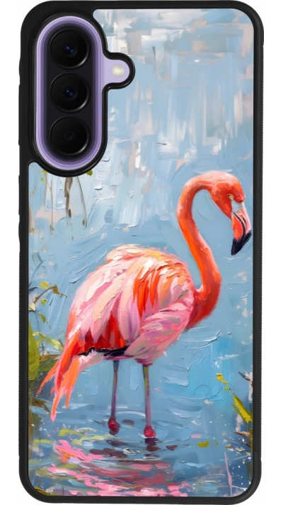 Samsung Galaxy A57 5G Case Hülle - Silikon schwarz Paint Flamingo