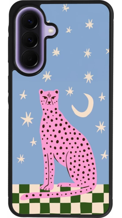 Samsung Galaxy A57 5G Case Hülle - Silikon schwarz Pink leopard with stars 2026