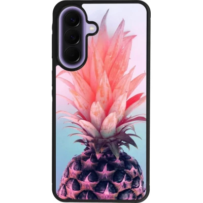 Samsung Galaxy A57 5G Case Hülle - Silikon schwarz Purple Pink Pineapple