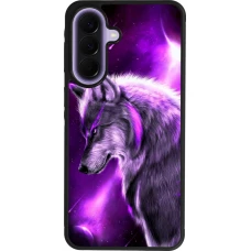 Coque Samsung Galaxy A57 5G - Silicone rigide noir Purple Sky Wolf