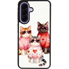 Samsung Galaxy A57 5G Case Hülle - Silikon schwarz Saint Valentines Day 26 Cat Love