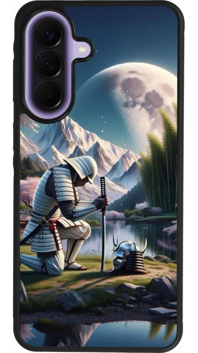Samsung Galaxy A57 5G Case Hülle - Silikon schwarz Samurai Katana Mond