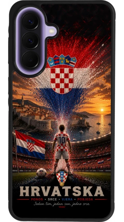 Samsung Galaxy A57 5G Case Hülle - Silikon schwarz Fussball Kroatien splash 2026