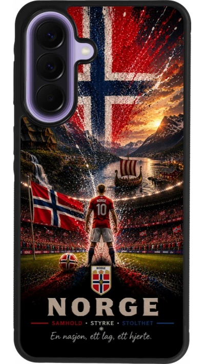 Samsung Galaxy A57 5G Case Hülle - Silikon schwarz Fussball Norwegen splash 2026