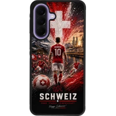 Samsung Galaxy A57 5G Case Hülle - Silikon schwarz Fussball Schweiz splash 2026