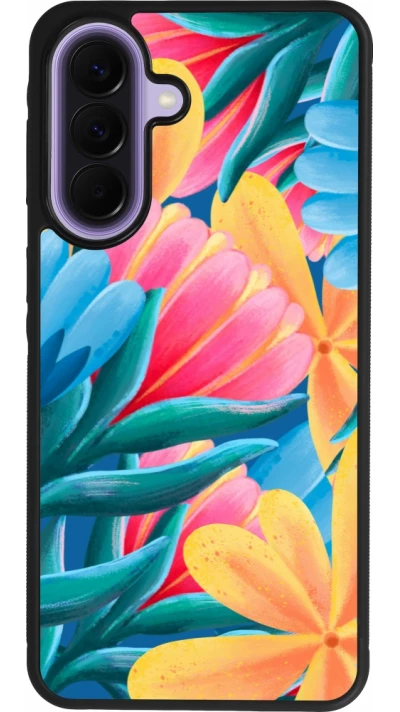 Samsung Galaxy A57 5G Case Hülle - Silikon schwarz Spring 23 colorful flowers