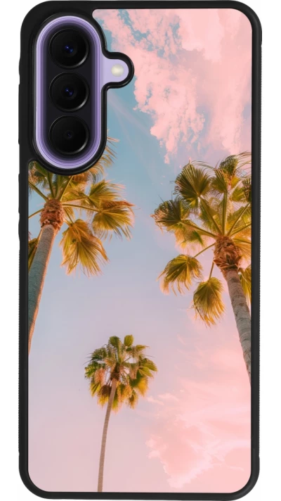 Samsung Galaxy A57 5G Case Hülle - Silikon schwarz Summer 2025 Palmiers