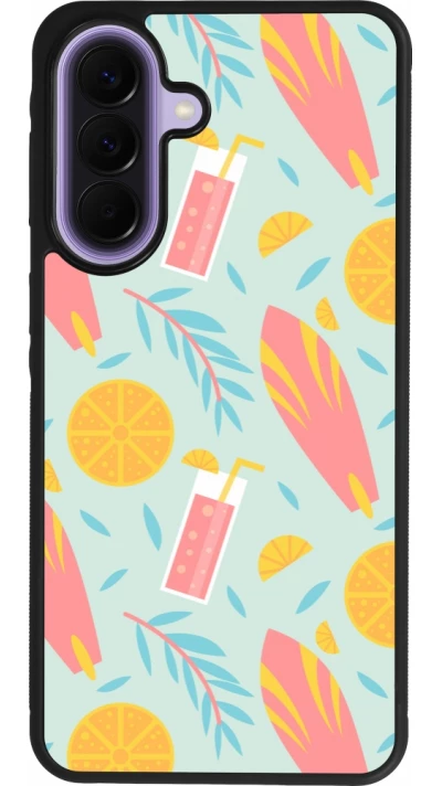 Samsung Galaxy A57 5G Case Hülle - Silikon schwarz Summer 2025 Pattern citron