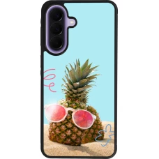 Samsung Galaxy A57 5G Case Hülle - Silikon schwarz Pineapple with glasses Summer 2026