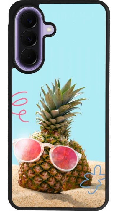 Samsung Galaxy A57 5G Case Hülle - Silikon schwarz Pineapple with glasses Summer 2026