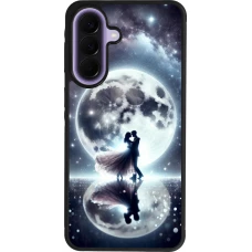 Coque Samsung Galaxy A57 5G - Silicone rigide noir Valentine 2024 Love under the moon
