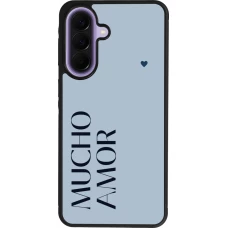 Coque Samsung Galaxy A57 5G - Silicone rigide noir Valentine 2024 mucho amor azul