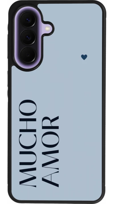 Samsung Galaxy A57 5G Case Hülle - Silikon schwarz Valentine 2024 mucho amor azul