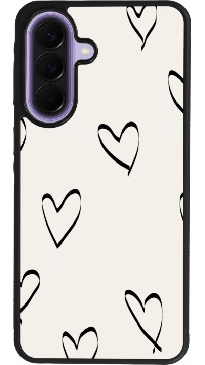 Samsung Galaxy A57 5G Case Hülle - Silikon schwarz Valentine 2023 minimalist hearts
