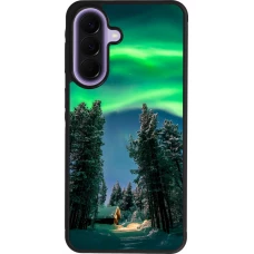 Coque Samsung Galaxy A57 5G - Silicone rigide noir Winter 22 Northern Lights