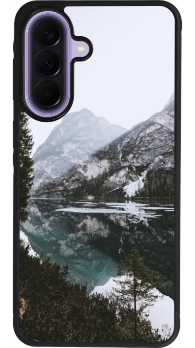 Samsung Galaxy A57 5G Case Hülle - Silikon schwarz Winter 22 snowy mountain and lake