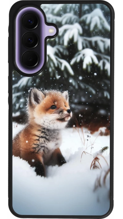 Samsung Galaxy A57 5G Case Hülle - Silikon schwarz Weihnachten 2023 Fuechslein Tanne