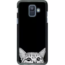 Coque Samsung Galaxy A6 - Cat Looking Up Black