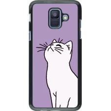 Samsung Galaxy A6 Case Hülle - Chat auf lila Hintergrund