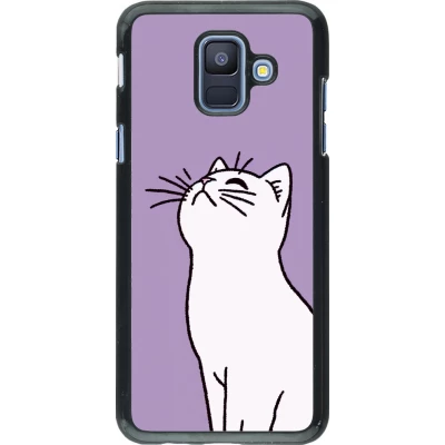 Samsung Galaxy A6 Case Hülle - Chat auf lila Hintergrund