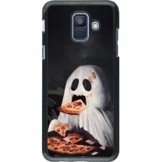 Coque Samsung Galaxy A6 - Halloween 2026 Ghost eating pizza