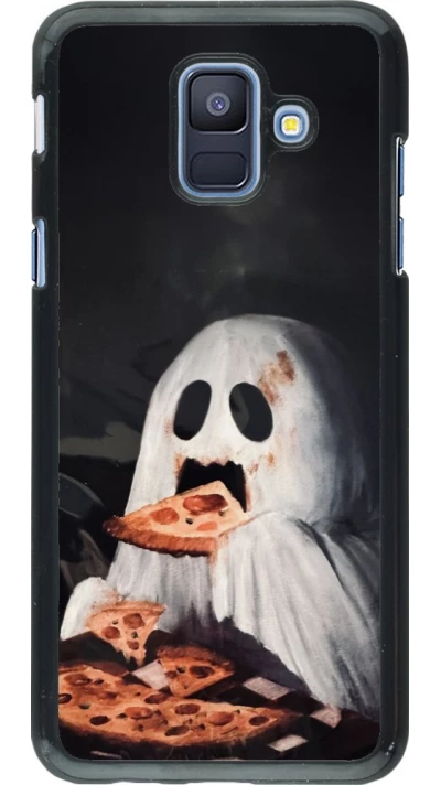 Coque Samsung Galaxy A6 - Halloween 2026 Ghost eating pizza