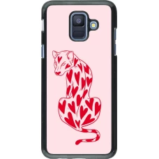 Coque Samsung Galaxy A6 - Leopard with hearts 2026