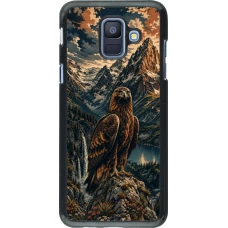 Samsung Galaxy A6 Case Hülle - Linocut Steinadler