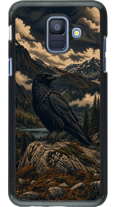 Coque Samsung Galaxy A6 - Linocut Grand Corbeau