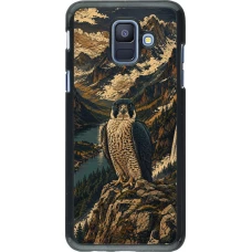 Samsung Galaxy A6 Case Hülle - Linocut Wanderfalke