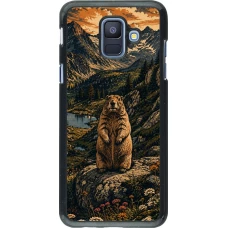 Samsung Galaxy A6 Case Hülle - Linocut Murmeltier