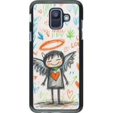 Samsung Galaxy A6 Case Hülle - Little Angel Sketch Love